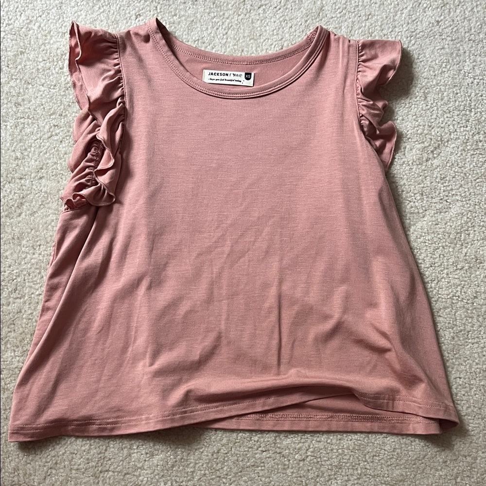 Pink Ruffle Sleeve Top